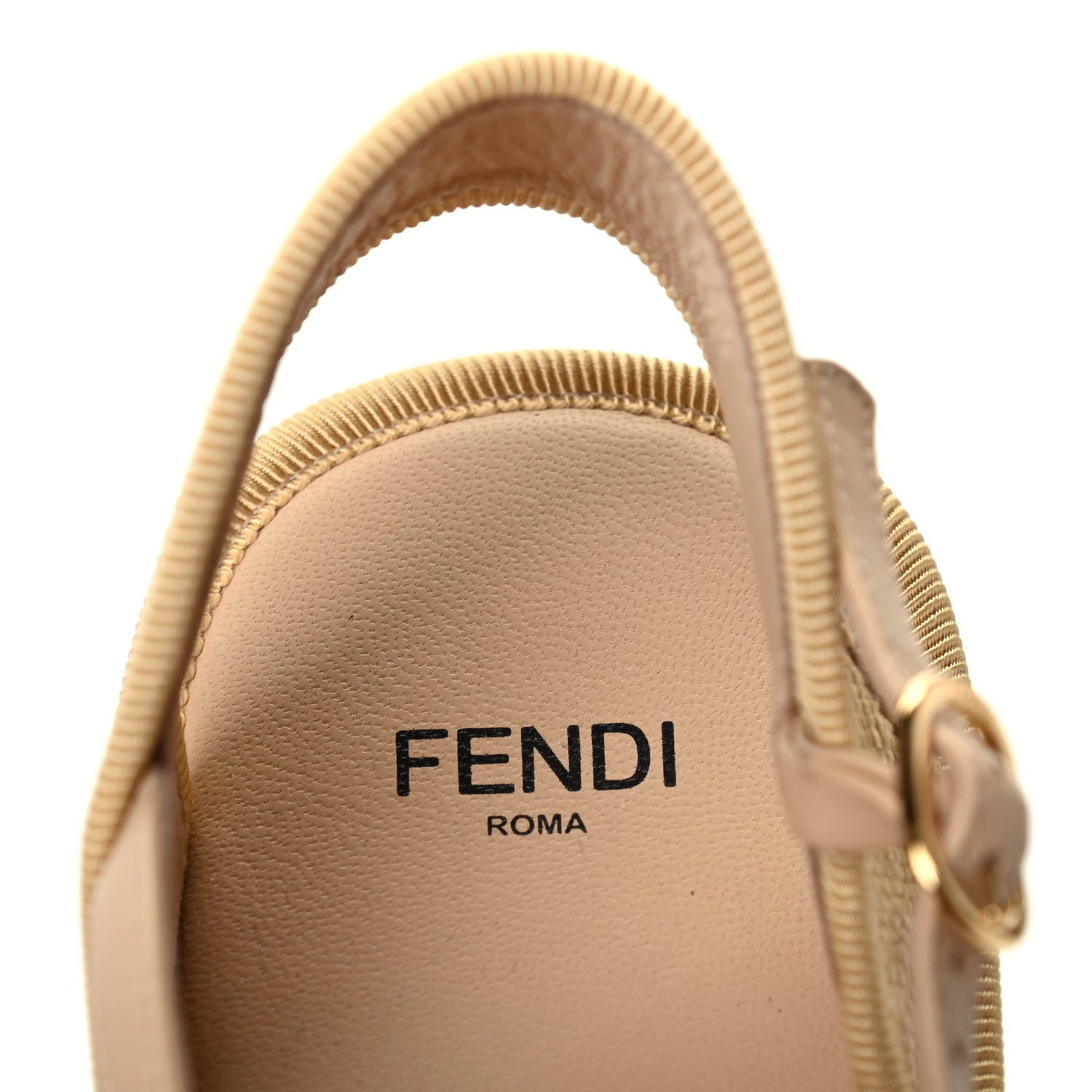 Fendi Raffia FF Embroidered Espadrille Platform Sandals 36 Natural 7 of 8