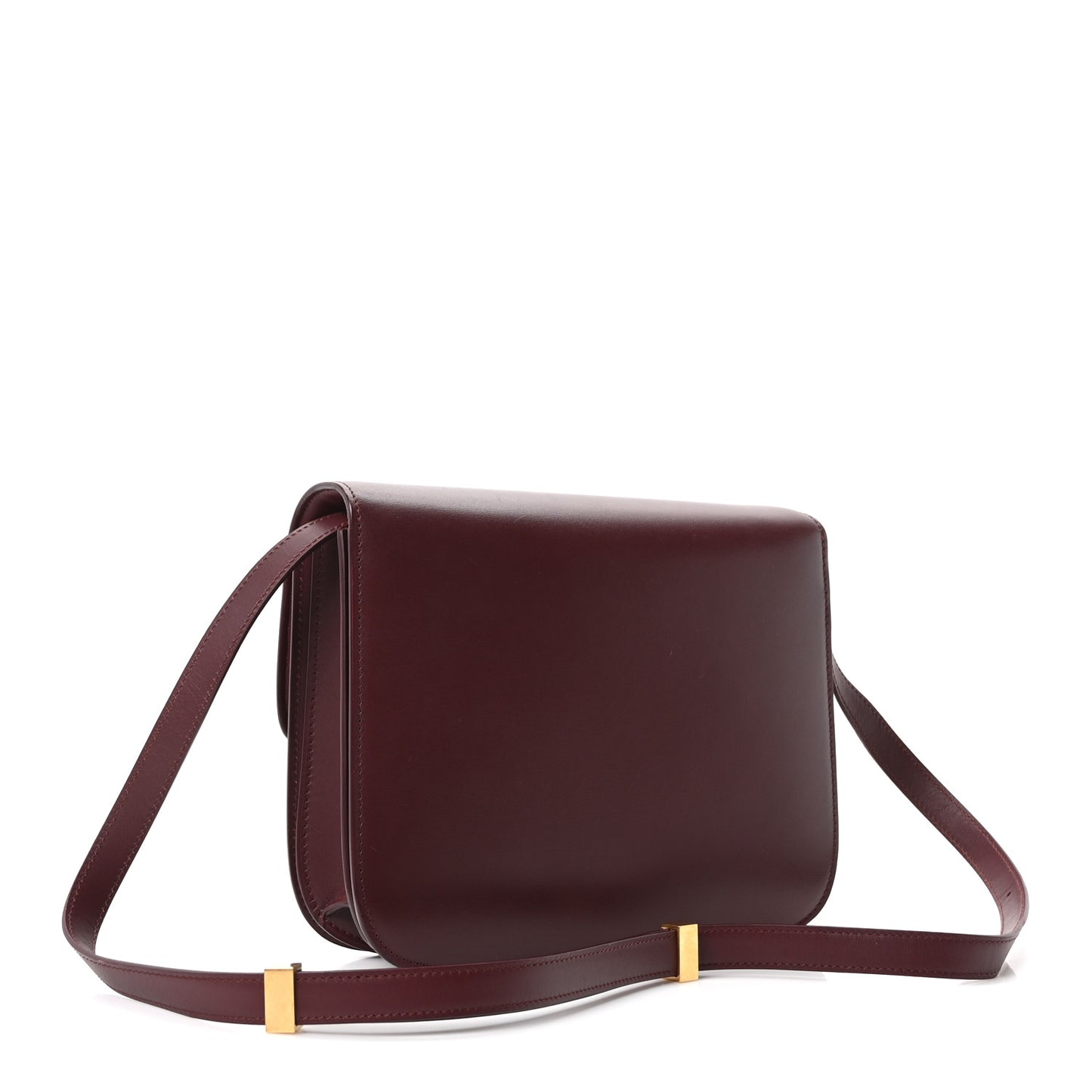 Box Calfskin Medium Classic Box Flap Bag Burgundy