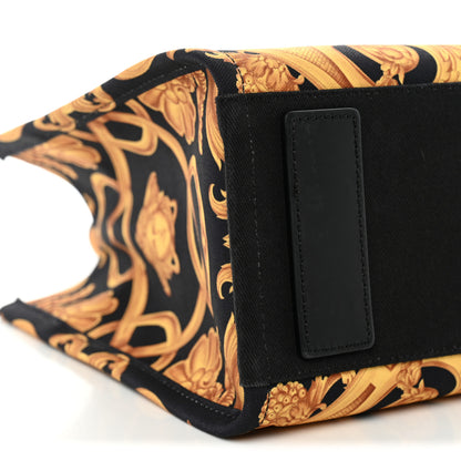 Versace Canvas Baroque Print Medusa Small Tote Black 8 of 13