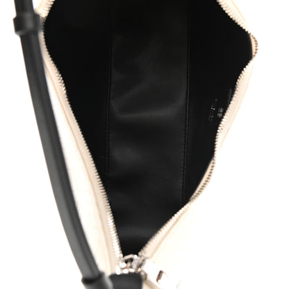 Givenchy Coated Canvas Logo 4G Embossed Small Moon Cut Out Shoulder Bag Ivory 5 of 11