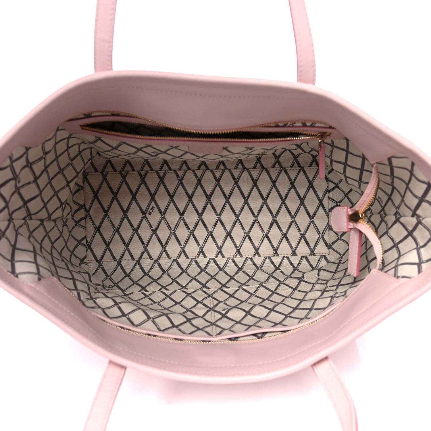 MCM Visetos Toni Shopper Tote Powder Pink 4 of 11