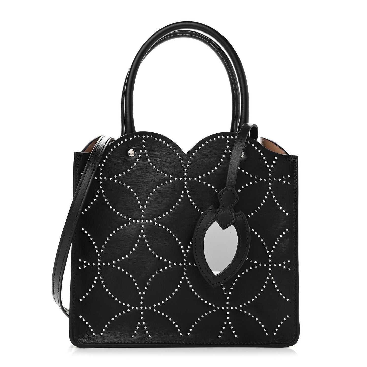 Calfskin Arabesque 20 Studded Garance Tote Black