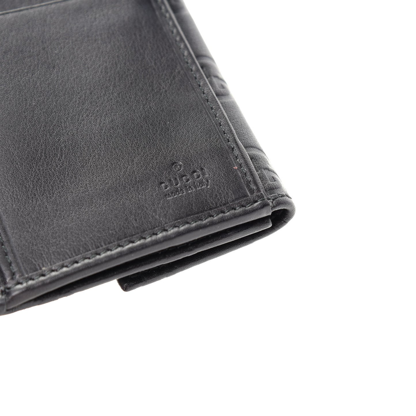Guccissima Margaux Calfskin Metal Bar Continental Flap Wallet Black