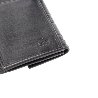 Gucci Guccissima Margaux Calfskin Metal Bar Continental Flap Wallet Black 6 of 7