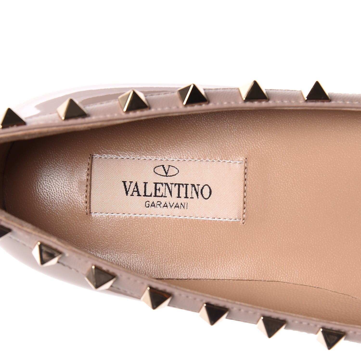 Valentino Garavani Patent Rockstud Ballerina Flats 37.5 Poudre 7 of 7