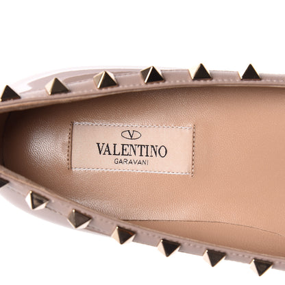 Valentino Garavani Patent Rockstud Ballerina Flats 37.5 Poudre 7 of 7