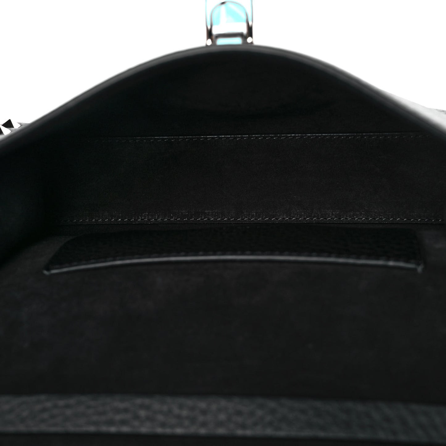 Pebbled Calfskin Medium Rockstud Flip Lock Crossbody Bag Black