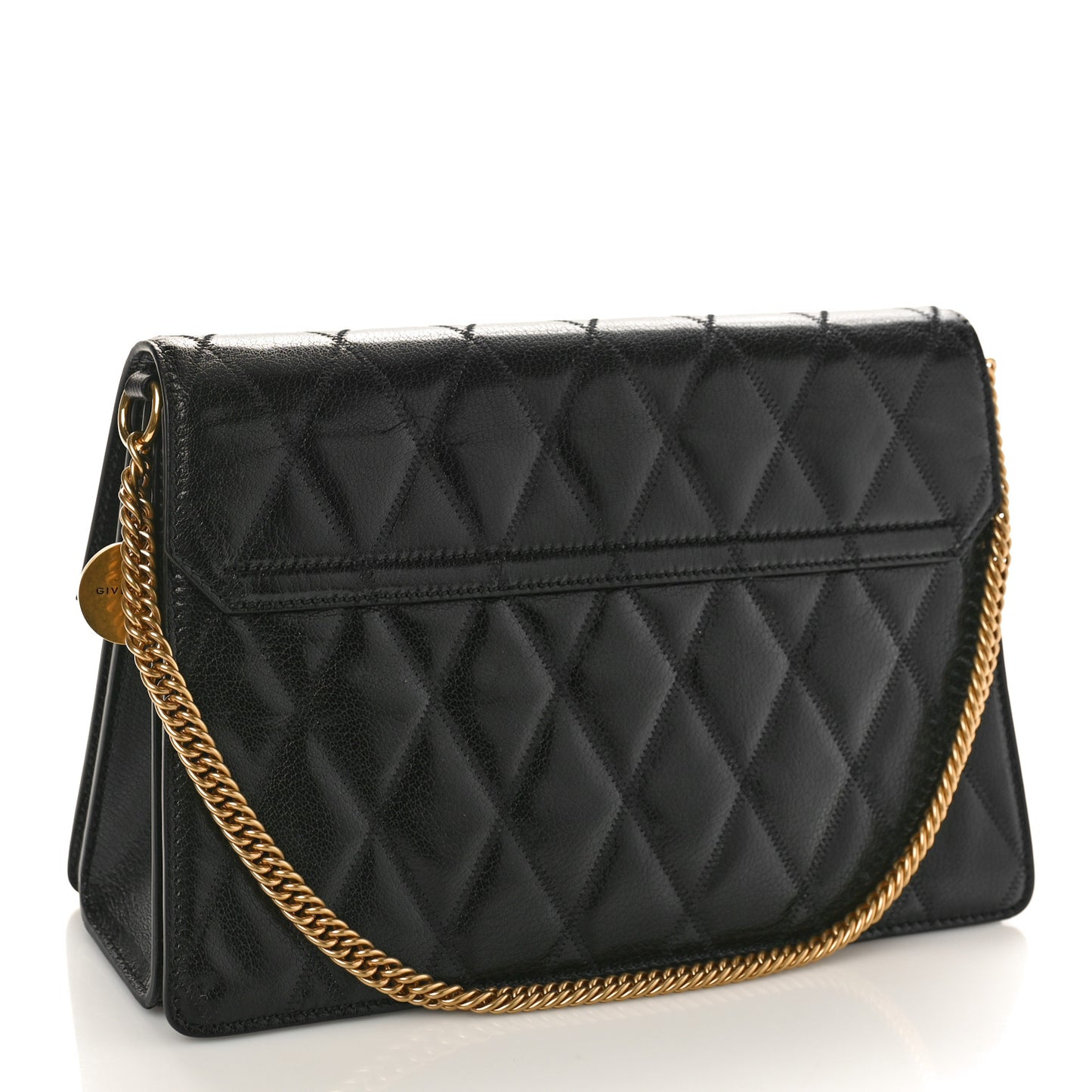 Goatskin Quilted Medium GV3 Shoulder Bag Black