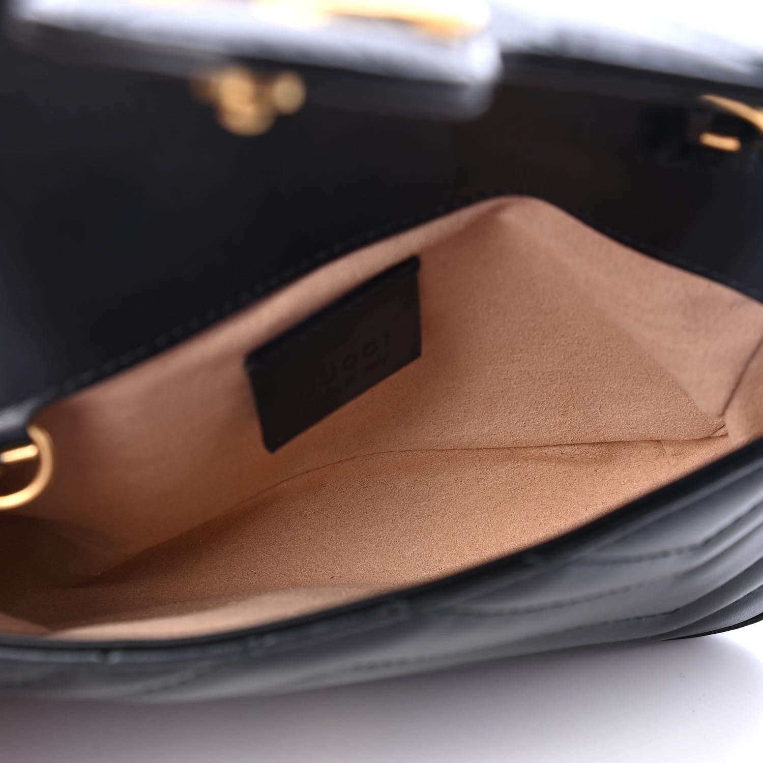 Gucci Calfskin Matelasse Super Mini GG Marmont Shoulder Bag Black 4 of 4
