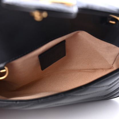 Gucci Calfskin Matelasse Super Mini GG Marmont Shoulder Bag Black 4 of 4