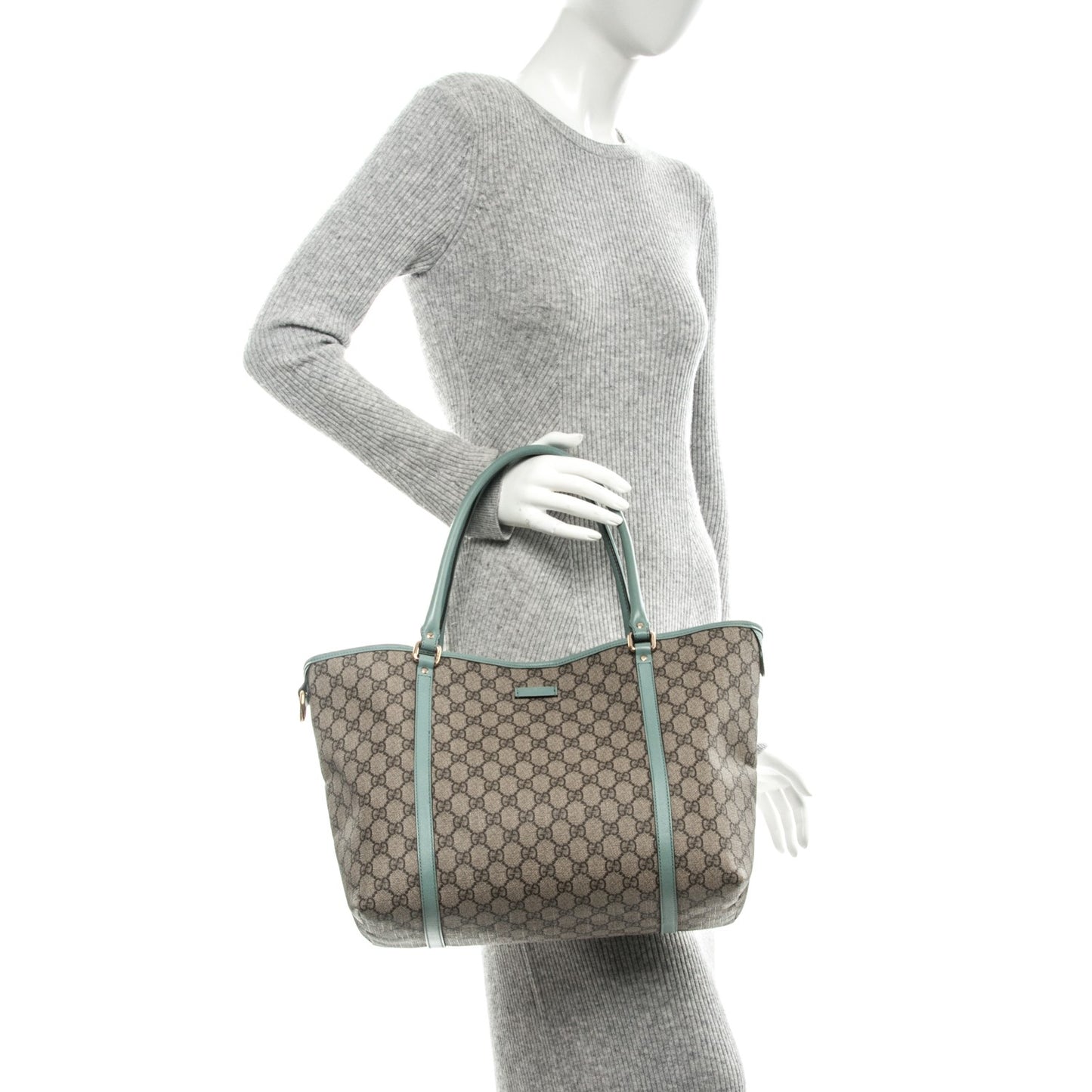 GG Plus Monogram Medium Joy Tote Light Blue