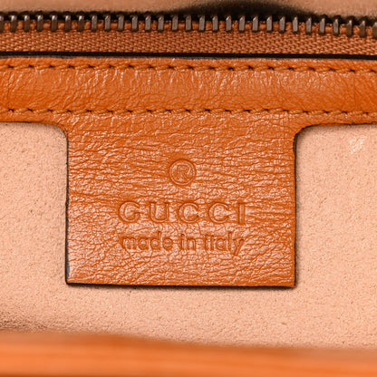 Gucci Azalea Calfskin Matelasse Heart Medium GG Marmont Slim Shoulder Bag Cognac 8 of 11