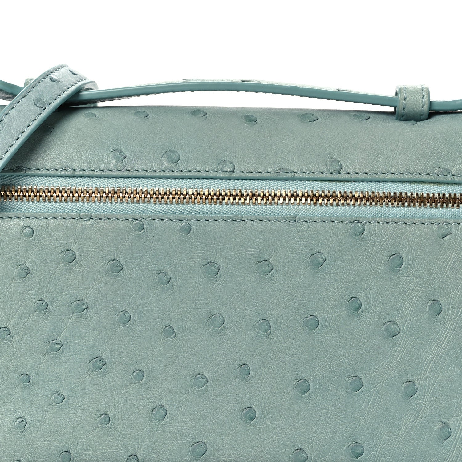 Loro Piana Ostrich L19 Extra Pocket Pouch Light Blue 7 of 9