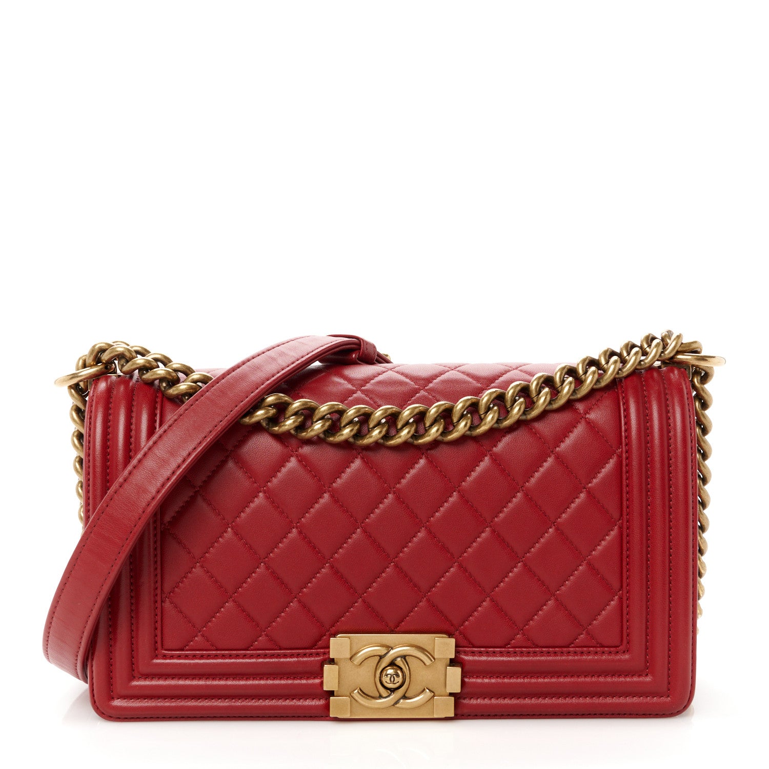 Chanel Lambskin Quilted Medium Boy Flap Red 1 of 10