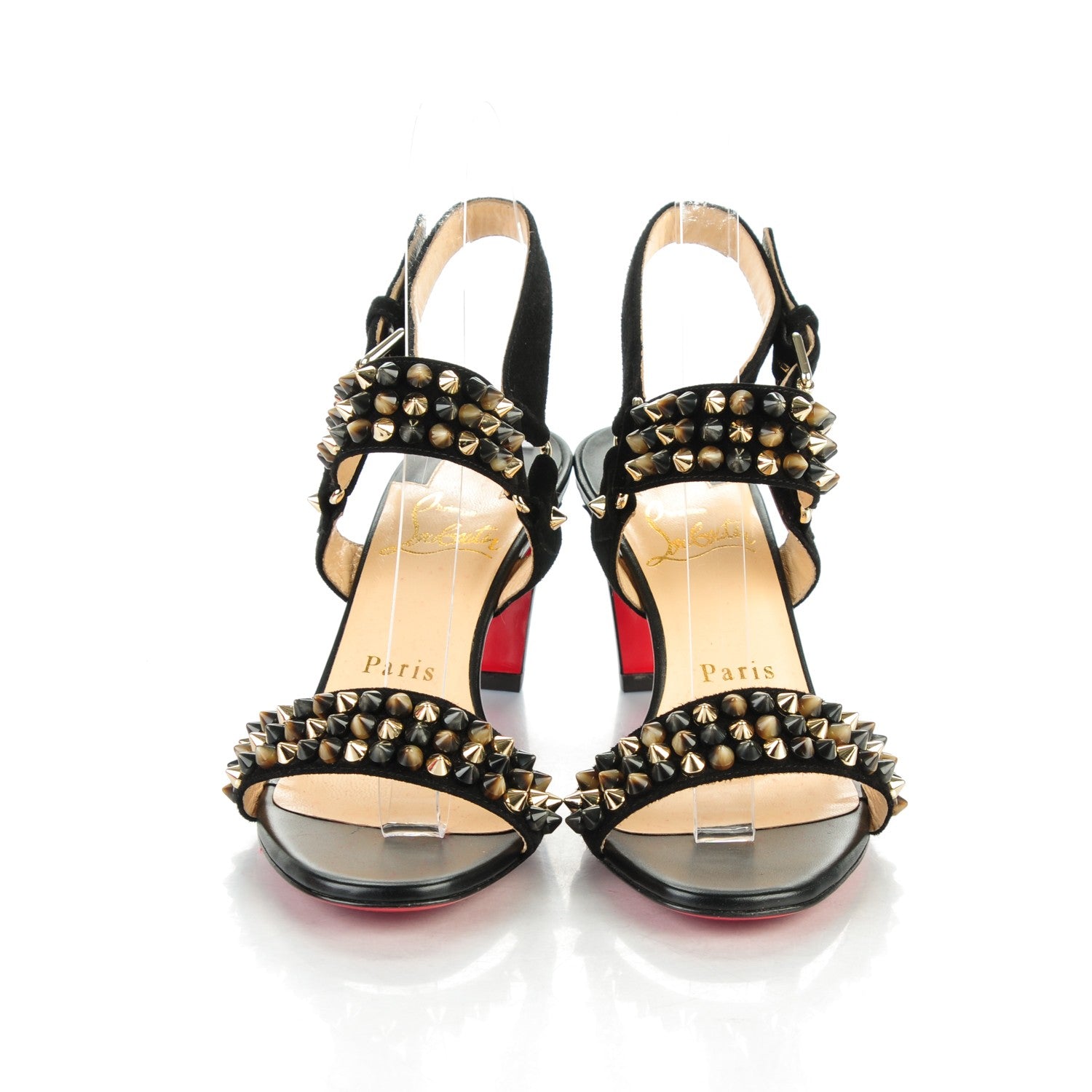 Christian Louboutin Suede Bikee Bike Sandals 35 Black 2 of 7