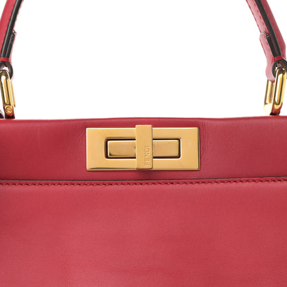 Fendi Vitello Morgan Fabric Jacquard Pequin Medium Peekaboo Iconic Satchel Mattone Tobacco Black 8 of 10