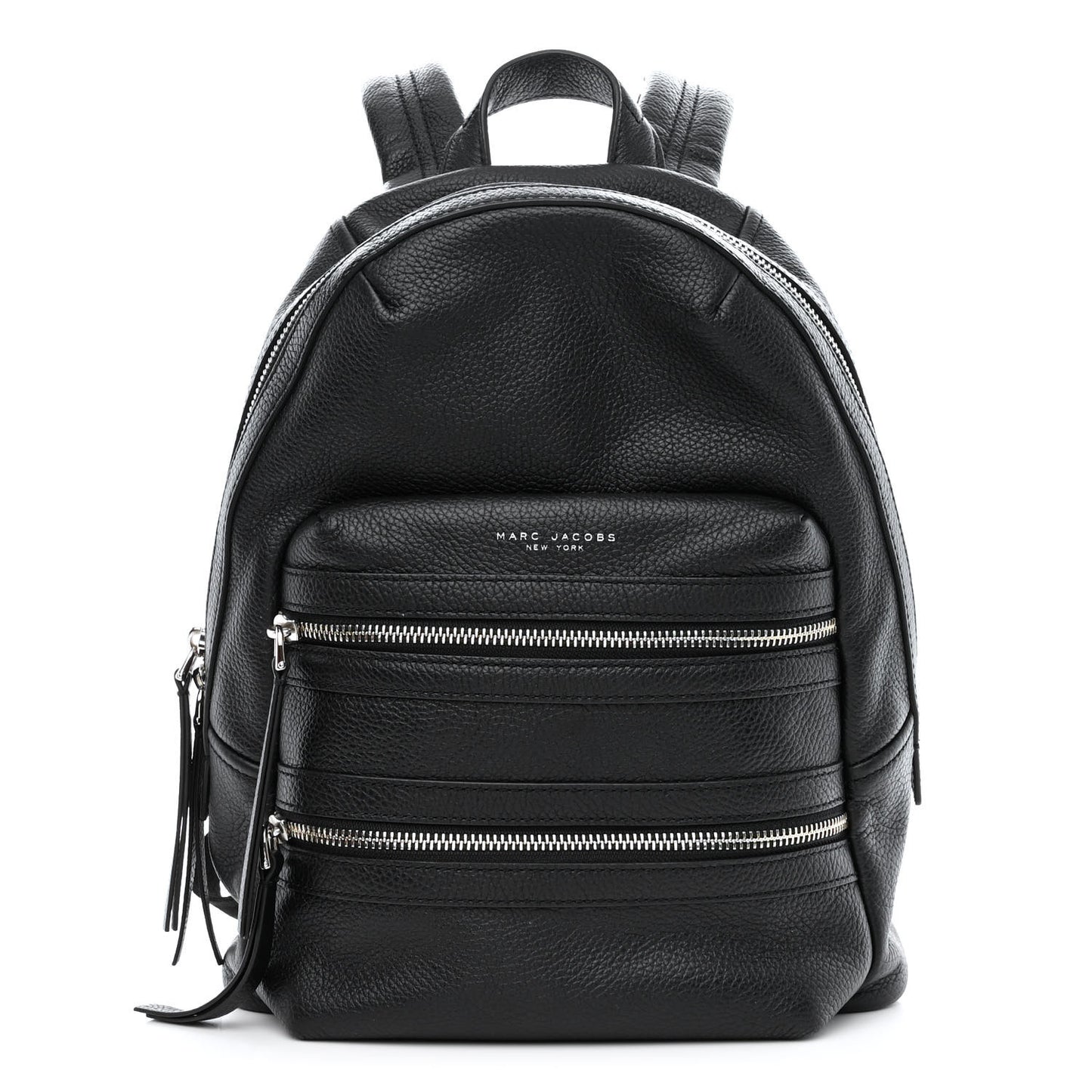 Pebbled Calfskin Biker Backpack Black