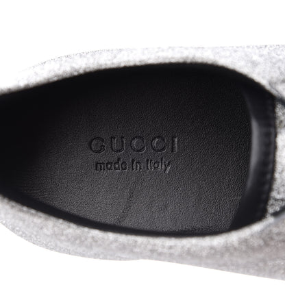 Gucci Glitter Fabric Studded Web Womens Sneakers 39.5 Silver 7 of 8