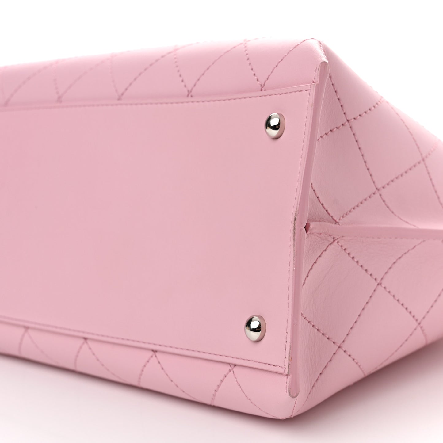 Calfskin Stitch Medium Ring My Bag Shopping Tote Pink