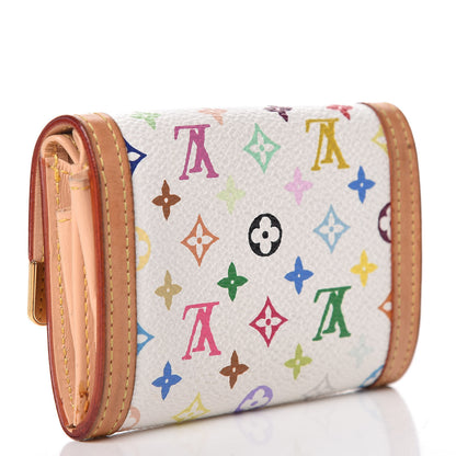 Louis Vuitton Monogram Multicolor Porte-Monnaie Plat Coin Purse White 3 of 6