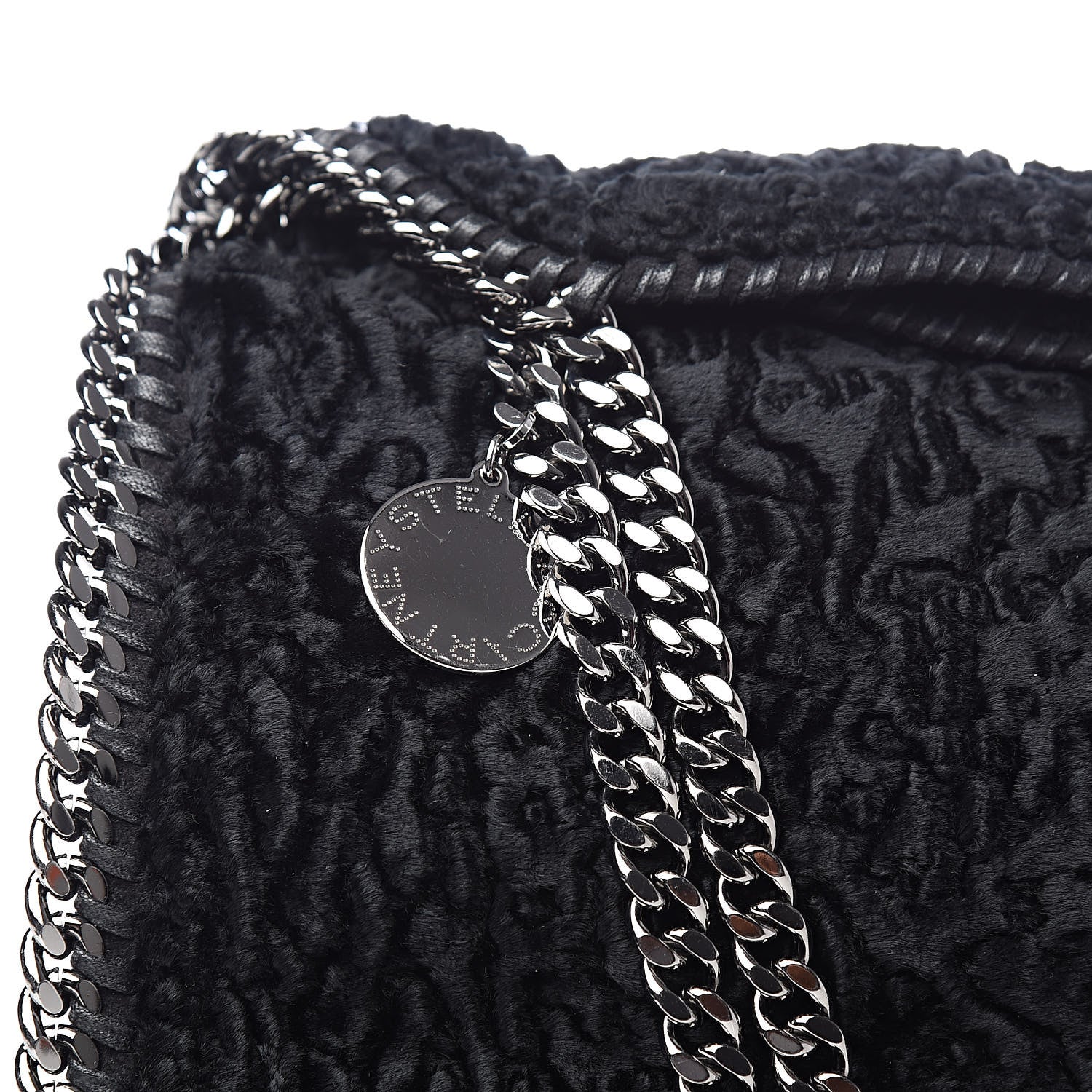 Stella McCartney Crushed Velvet Small Falabella Tote Black 10 of 11