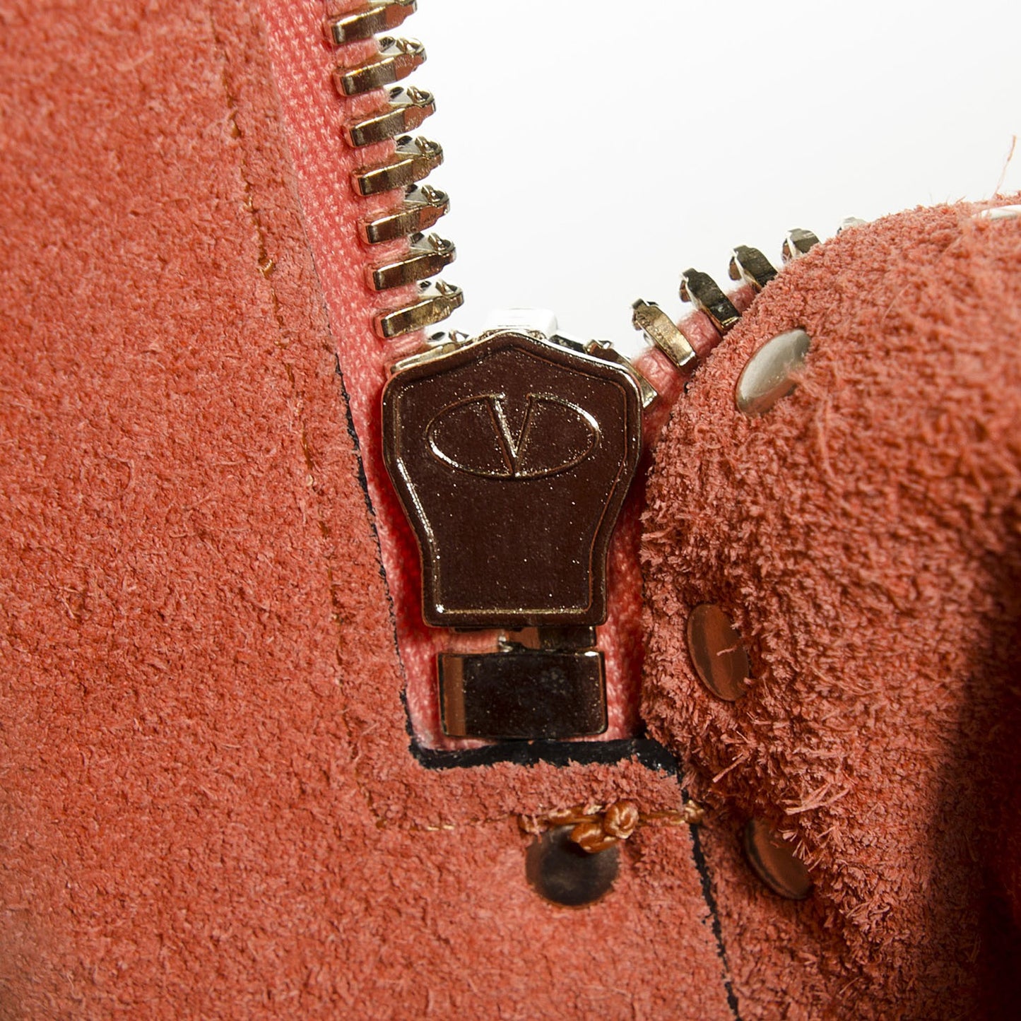 Grained Calfskin Medium Rockstud Backpack Coral