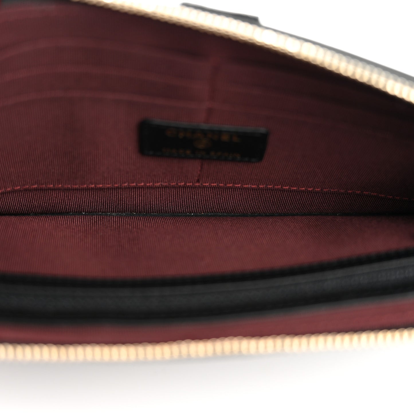 Lambskin Quilted Classic Pouch With Handle Black