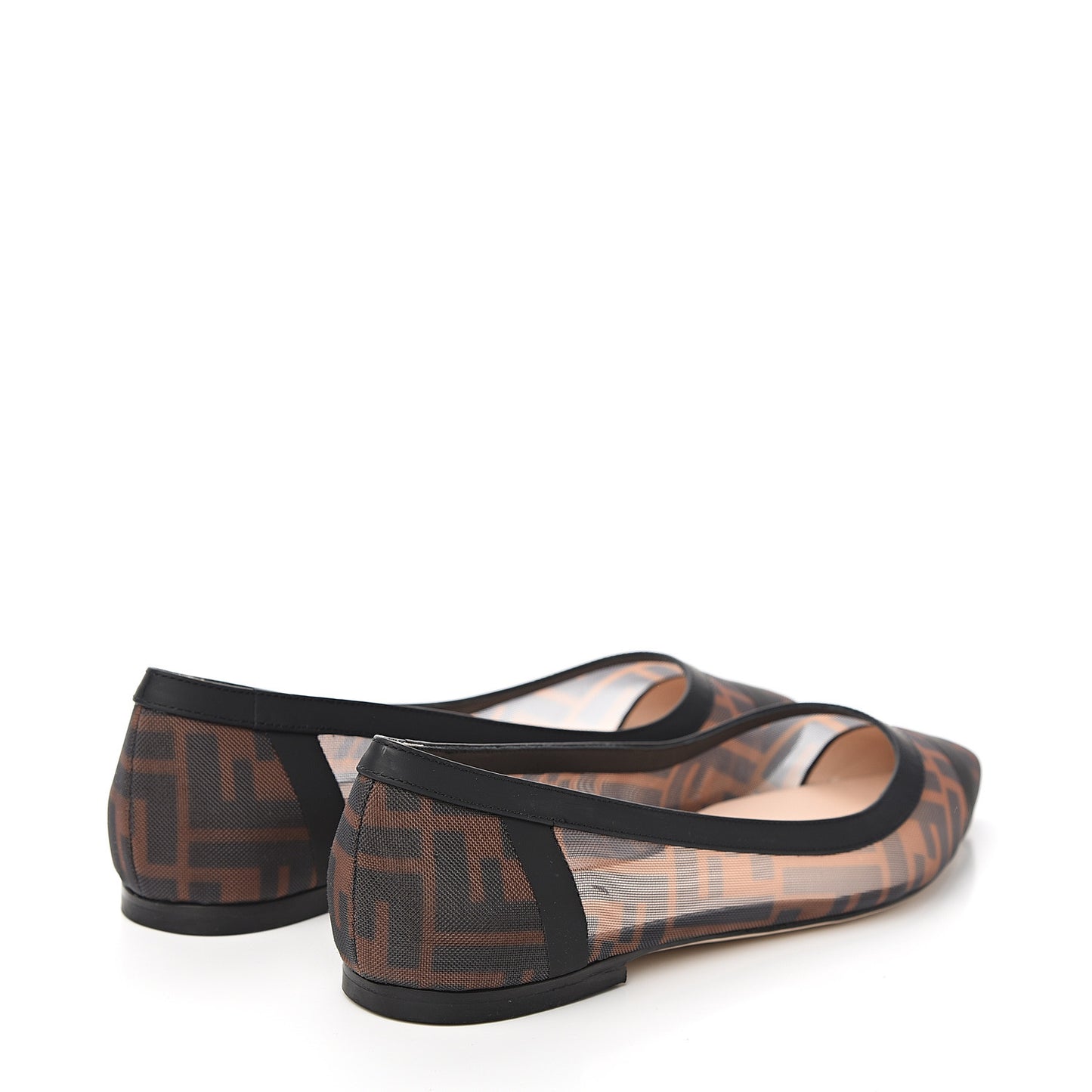 Mesh FF Skimmer Ballerina Flats 38 Tobacco Moro Black