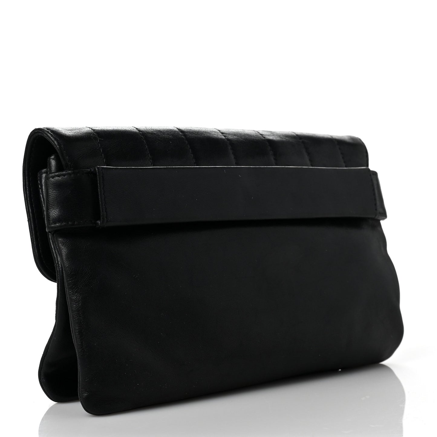 Lambskin Chocolate Bar Reissue Clutch Black