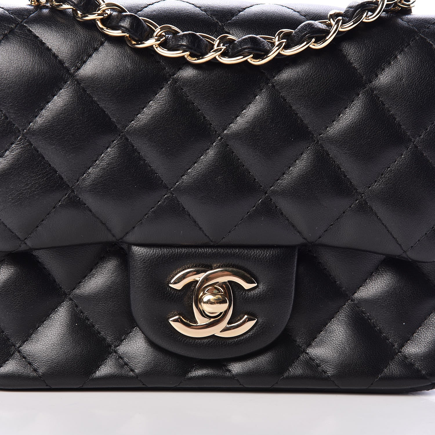 Chanel Lambskin Quilted Mini Square Flap Black 10 of 11