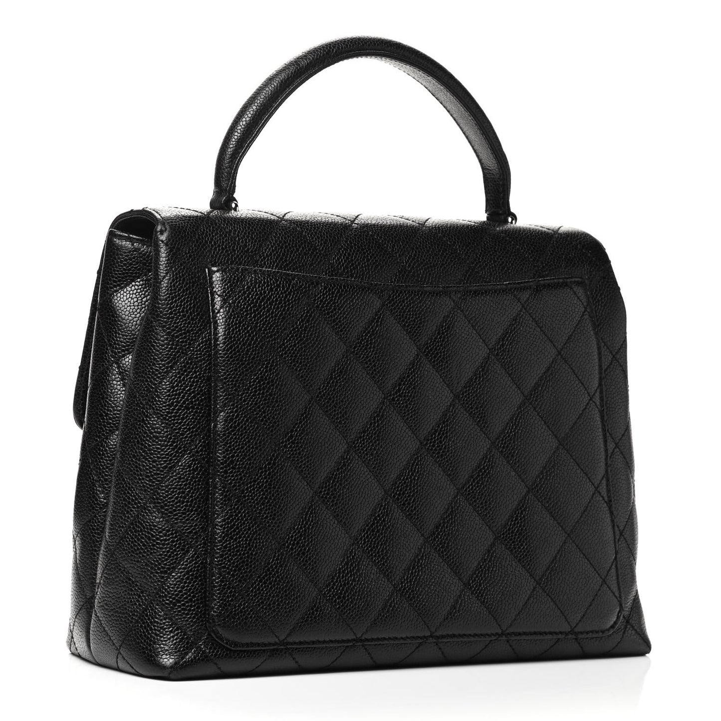 Caviar Quilted Jumbo Kelly Flap Black