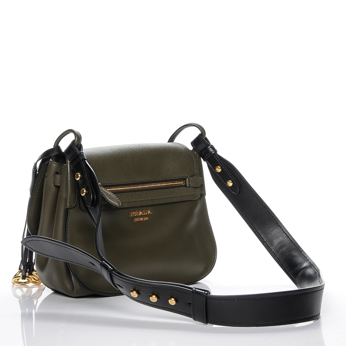 Saffiano Cuir Calf Corsaire Bag Militare Black