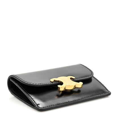 Celine Shiny Smooth Calfskin Triomphe Card Holder Black 4 of 8
