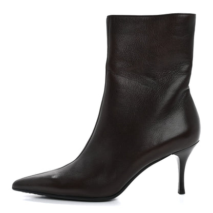 Gucci Grained Calfskin Pointed Toe Bootie 10 Brown 1 of 12