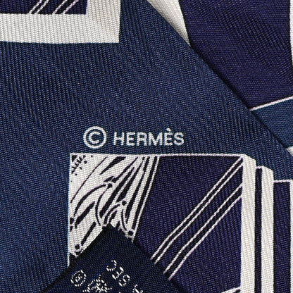 Hermes Silk Springs Springs Twilly Marine Creme Petrole 4 of 5