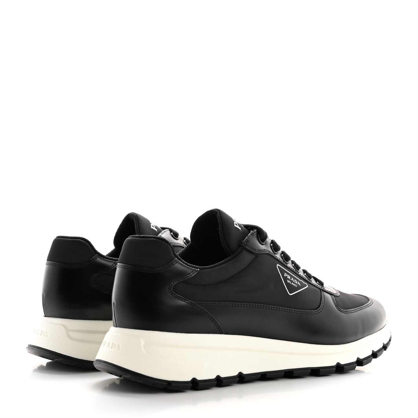 Spazzolato Rois Nylon Triangle Logo Mens Low Top Sneakers 9 Black