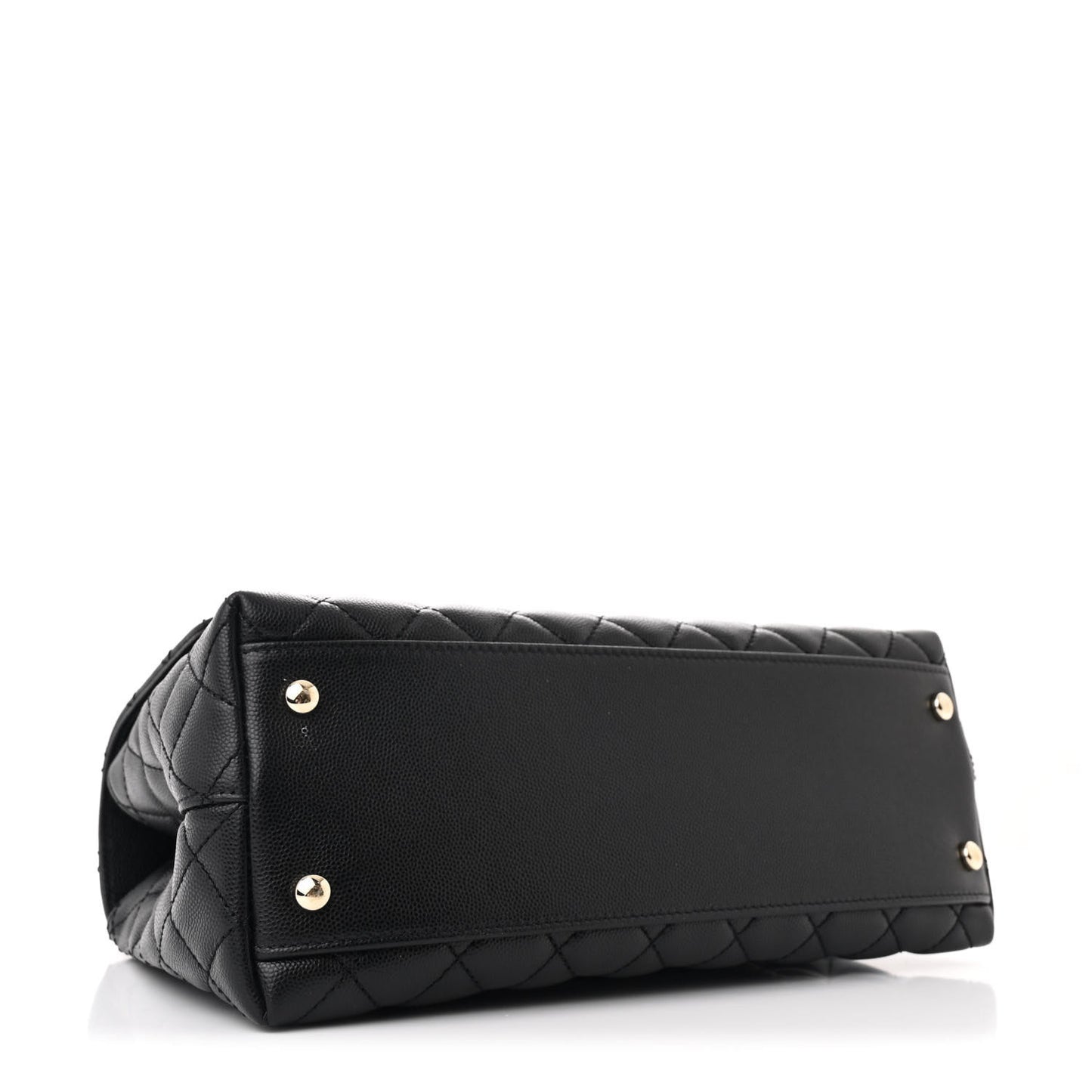 Caviar Quilted Small Coco Handle Flap Black
