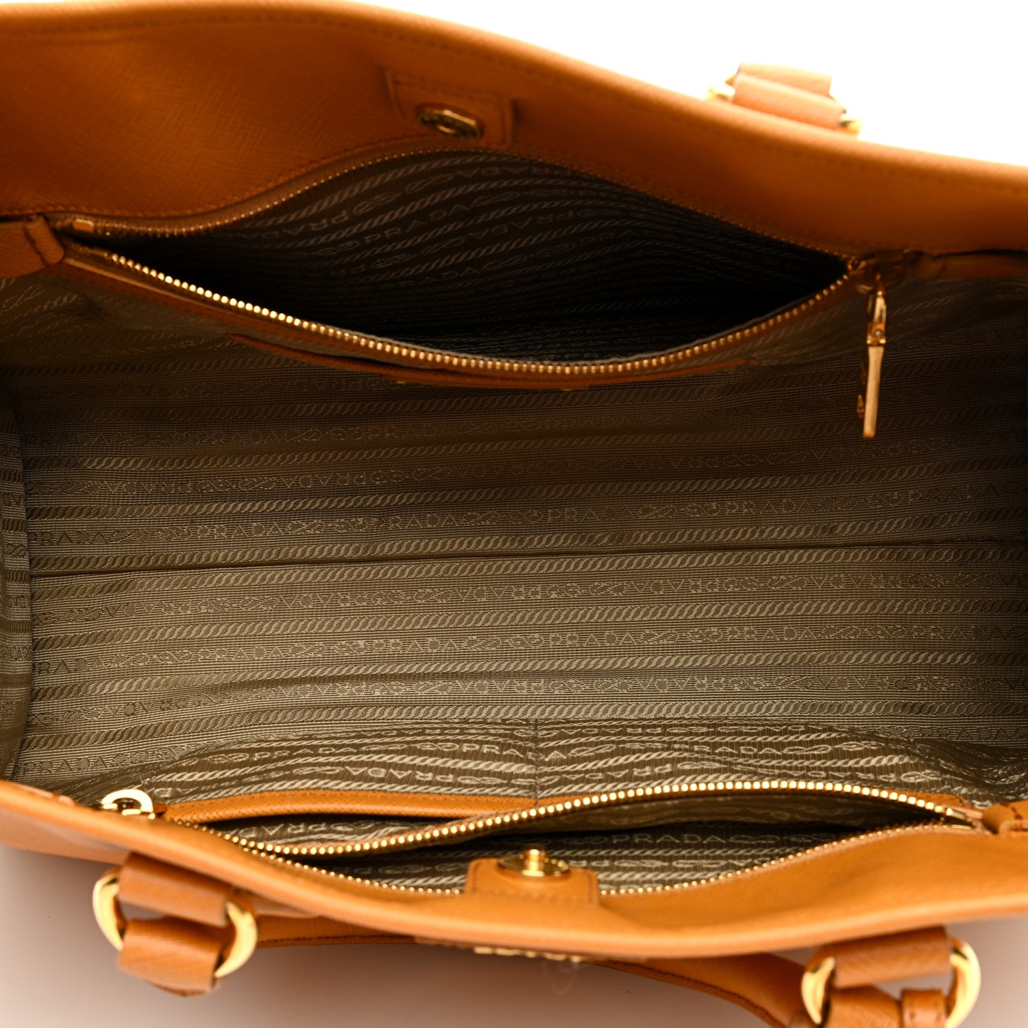 Prada Saffiano Top Handle Bag Orange 5 of 10