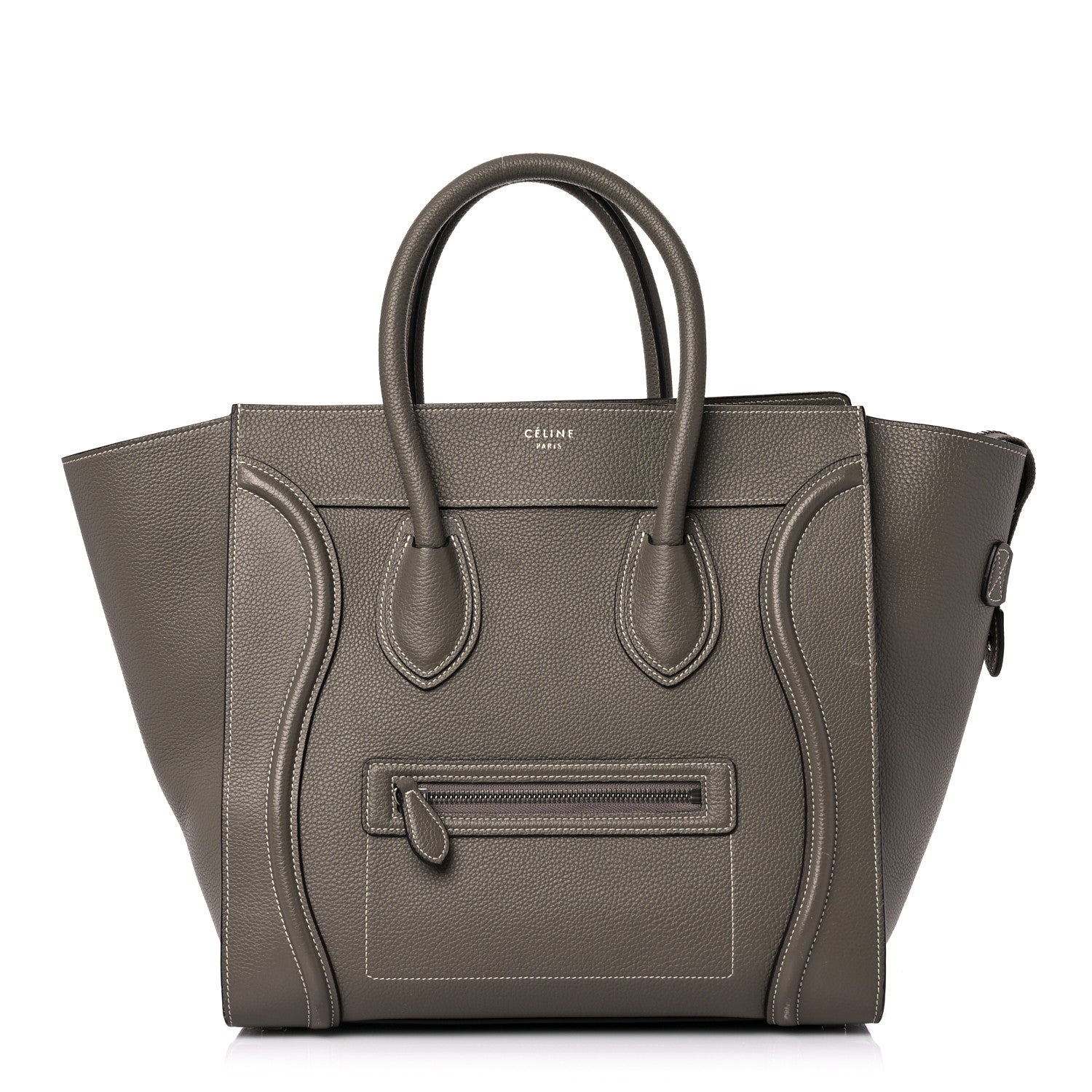 Celine Drummed Calfskin Mini Luggage Souris 1 of 17