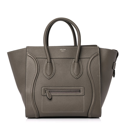 Celine Drummed Calfskin Mini Luggage Souris 1 of 17