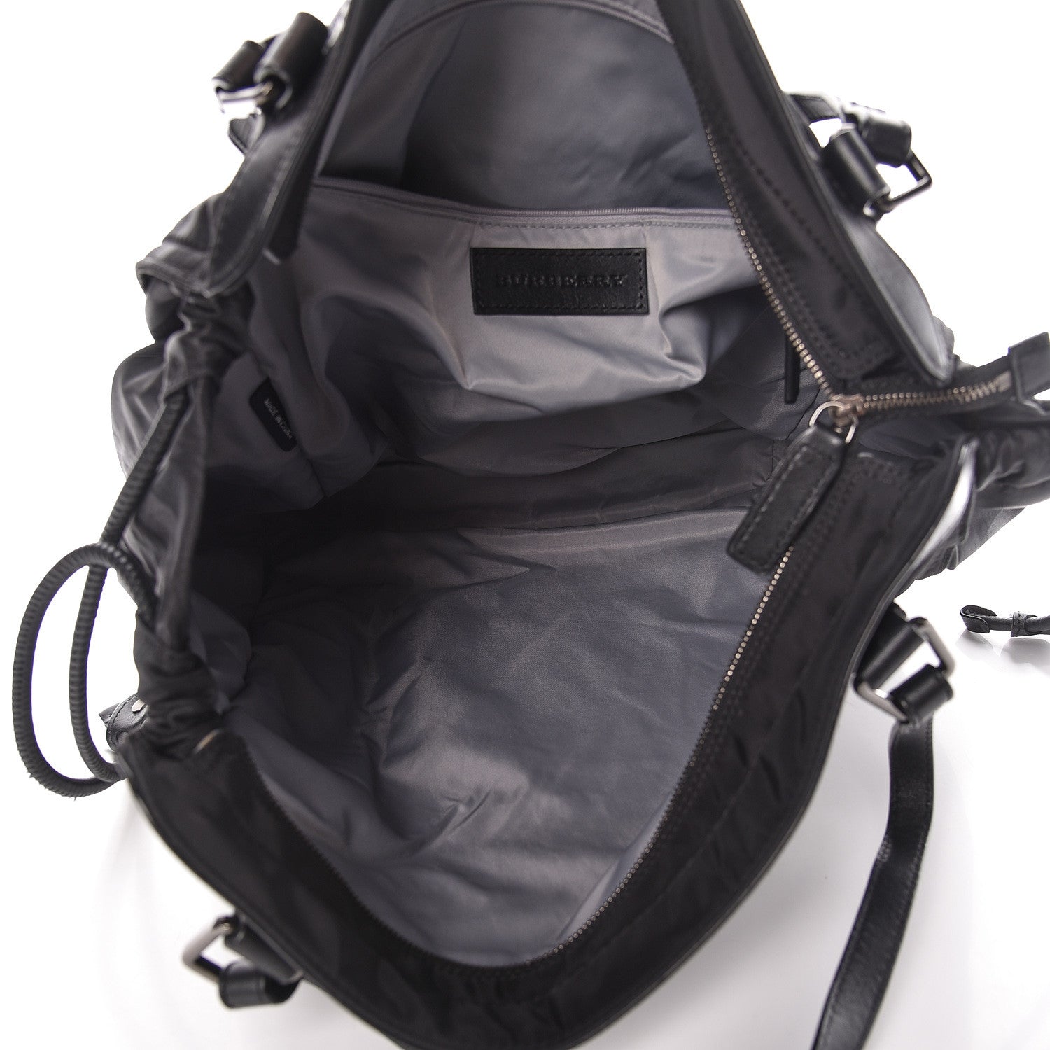 Burberry Nylon Check Buckleigh Packable Tote Black 5 of 14