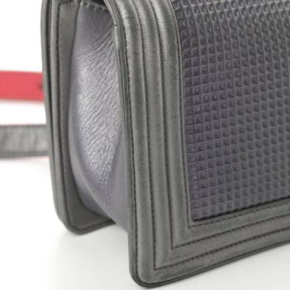 Chanel Lambskin Embossed Medium Boy Cube Flap Grey 16 of 19