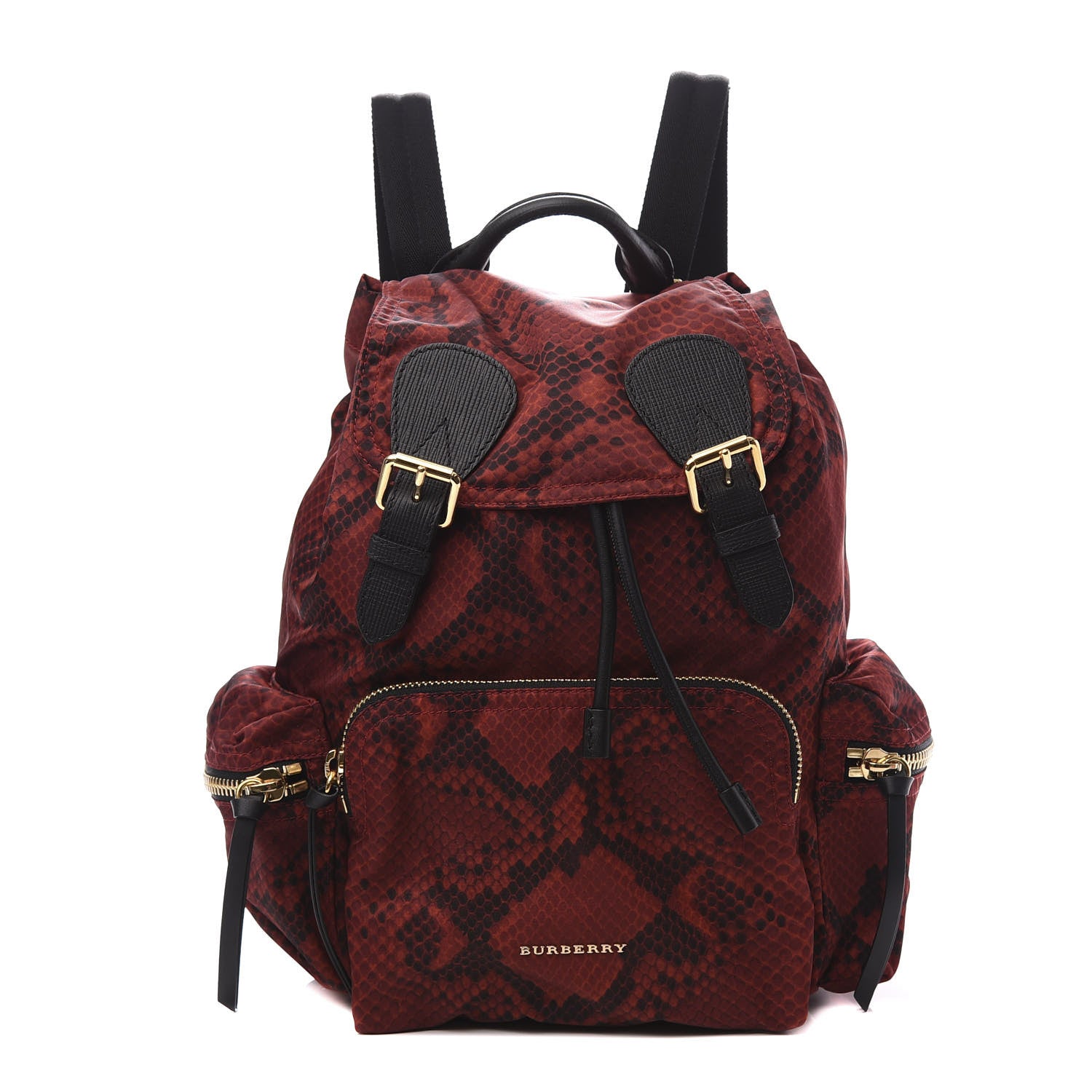 Burberry Nylon Python Print Medium Rucksack Backpack Burgundy Red 1 of 9