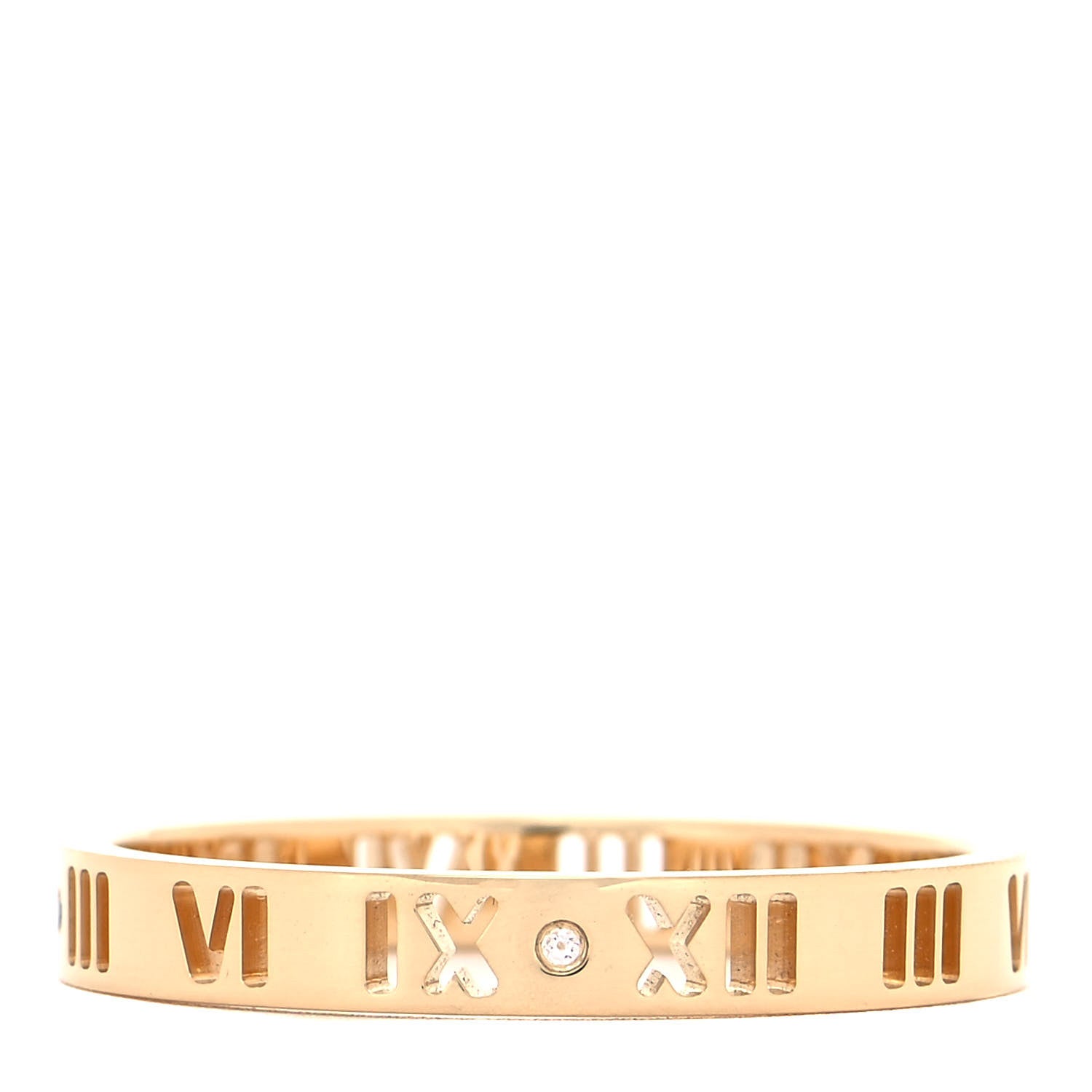 Tiffany 18K Yellow Gold Diamond Atlas Pierced Ring 69 12.5 1 of 5