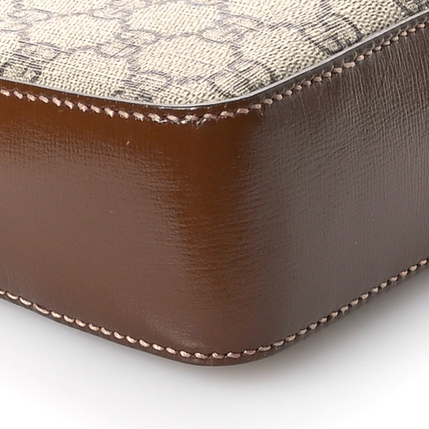 GG Supreme Monogram Azalea Calfskin Retro Interlocking G Messenger Shoulder Bag Beige Ebony Brown Sugar