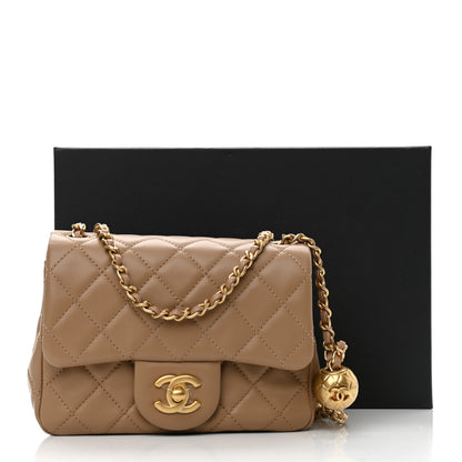 Chanel Lambskin Quilted Mini Pearl Crush Flap Beige 12 of 12