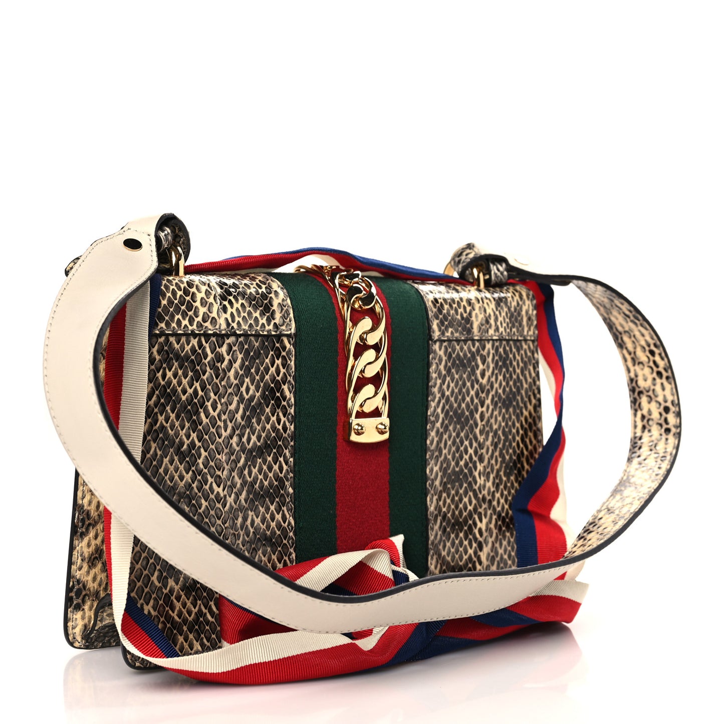 Snakeskin Small Sylvie Shoulder Bag Roccia