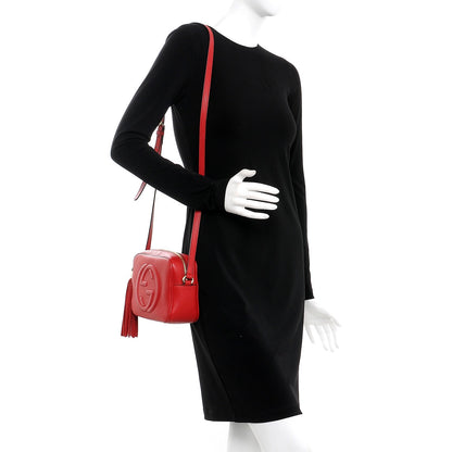 Gucci Pebbled Calfskin Small Soho Disco Bag Tabasco Red 2 of 8