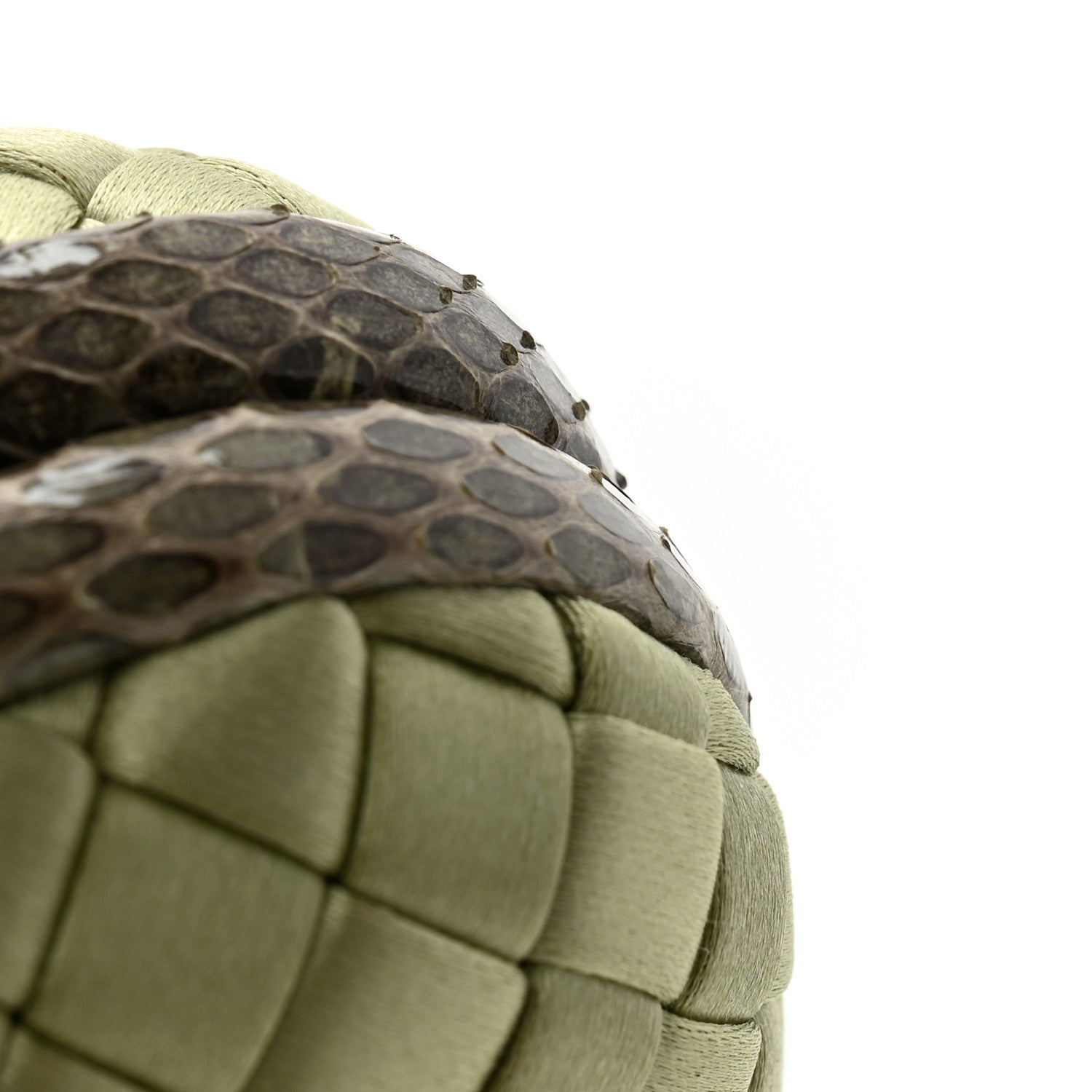 Bottega Veneta Satin Intreccio Impero Ayers Knot Clutch Green 7 of 7