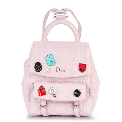 Christian Dior Lambskin Cannage Small Lucky Badge Stardust Backpack Soft Pink 1 of 7